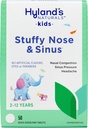 Hyland's Kids Stuffy nina ja siinuse tabletid, külmad ravimid lastele vanuses 2 ja vanemad, peavalu leevendamine ja nina dekongestant, kiire lahustamine tabletid, 50 loend