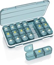 Pill Organizer 3 korda päevas, 7 päeva Pill Box - Acedada Weekly Travel Pill Container, Suur ravim Dispenser Vitamiinid Juhtumilisandid Hoidja Organizer, Sinine