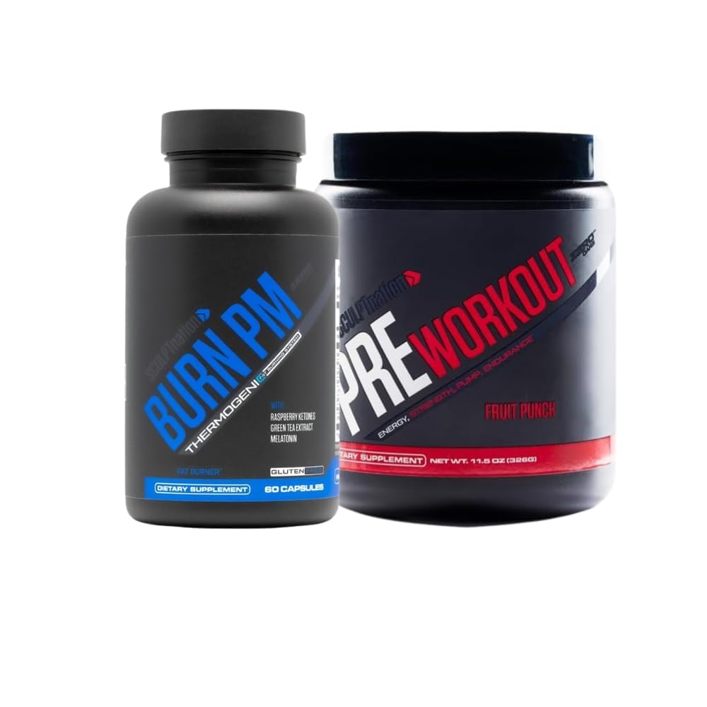 Skulpt Nation V Shred Burn PM ja Pre Workout Fruit Punch Bunds