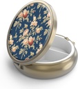 Pill Case Box koos Peegel Retro 3 Kompartment Väike pillid juhul rahakoti või tasku pronksi Väike Roud Pill Box või vitamiinid, kalaõli, toidulisandeid, Pill Sisaldab Reisikingitusi() Retro Rose Floral