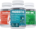 Balance One 3 Month Kit | Probiootikum, CandAssist, Maksa Üks | 15 miljardit CFU Probiootikum | Looduslik puhastamine kaprüülhappega | Maksatoetus piimaohakaga