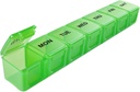 Sukuos Extra Large 7 Day Pill Organizer Lihtne avada, iganädalane Pill Box Daily Medicine Case Clear Lid, Silkscreen Printed Vitamin Holder Fish Oils või Supplements (roheline)
