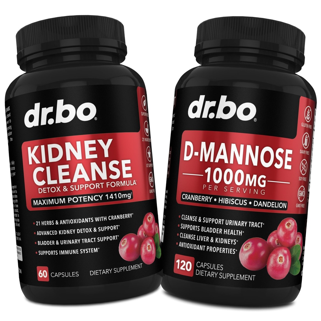 Neerupuhastuse ja D mannoosi lisandid - neerude detoxi tugilisand, D-Mannose 500mg 1000mg kapslid - DMannose & Natural Cranberry, et toetada neerusid, põit ja kuseteede tervise toidulisandeid