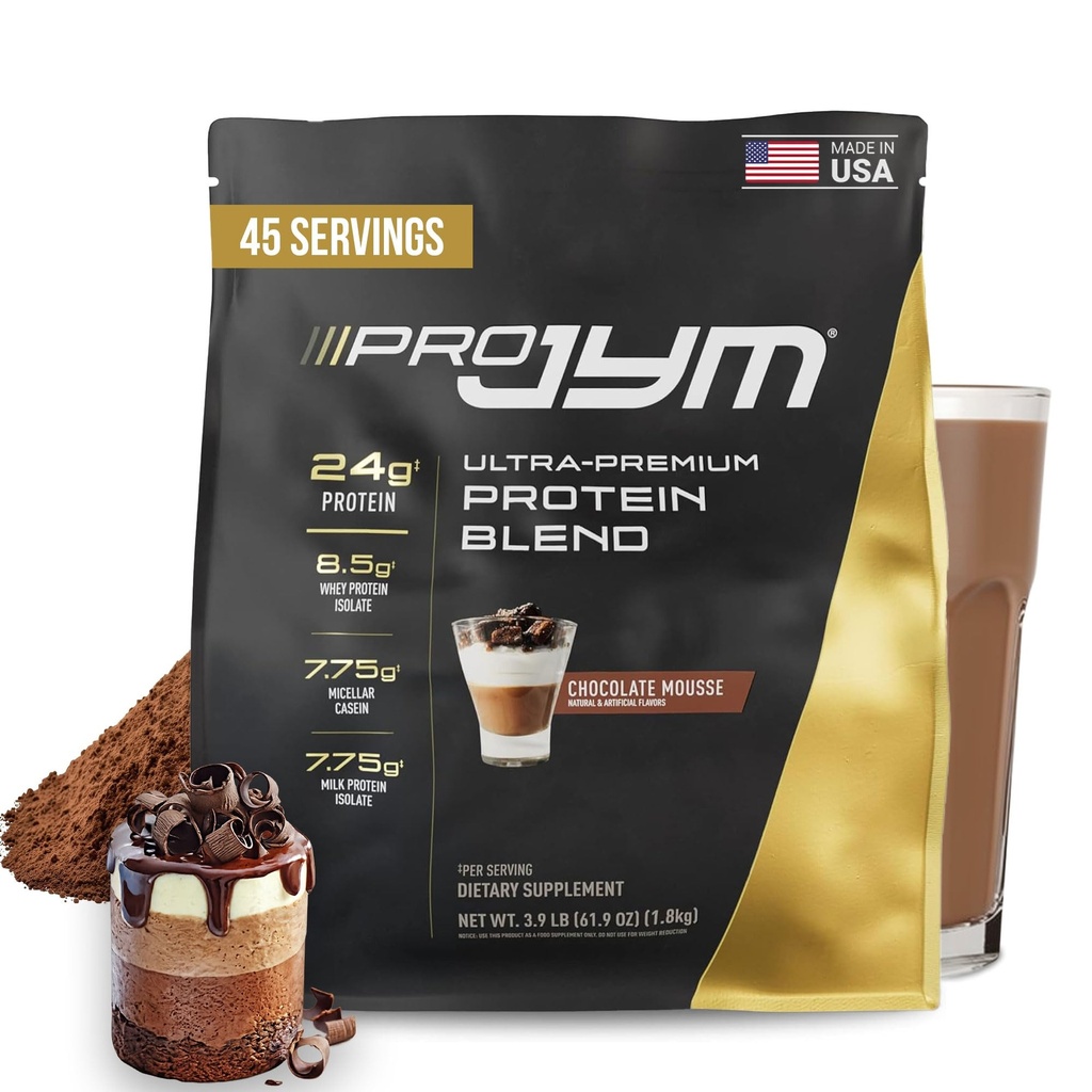 Pro JYM Chocolate Mousse Protein Powder - Vadakuvalgu isolaadid, kaseiin ja piimavalk, Lean Lihashoone meestele ja naistele, JYM Supplement Science, 45 Servings