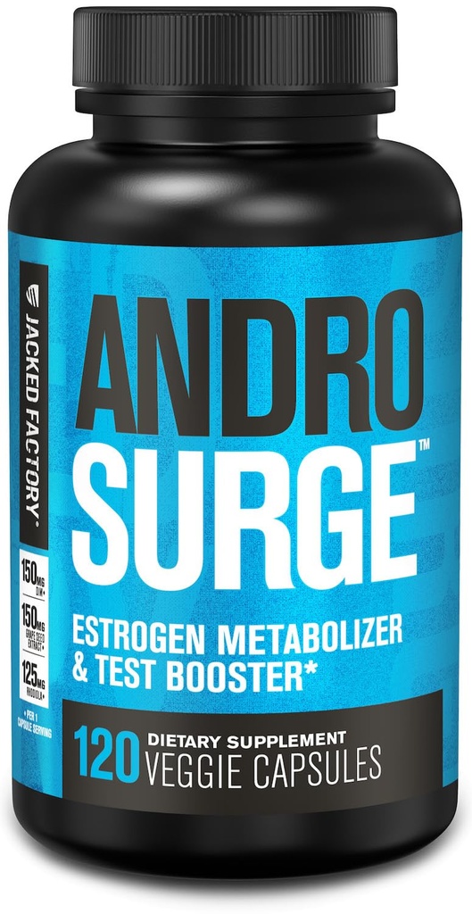 Jacked Factory Androsurge östrogeeni Blocker meestele - looduslik testosterooni Booster meestele ja östrogeeni Metabolizer Tongkat Ali, DIM, Long Jack & More - Test Booster & Lihaste Ehitaja - 120 Count