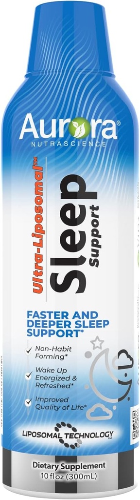 Vida Lifescience Aurora Nutrascience Ultra-Liposomal Sleep Aid Support, sisaldab melatoniini, L-Theanine, Ashwagandha ja Calming Kummel, Kummel, 30 Servings, 10 fl oz
