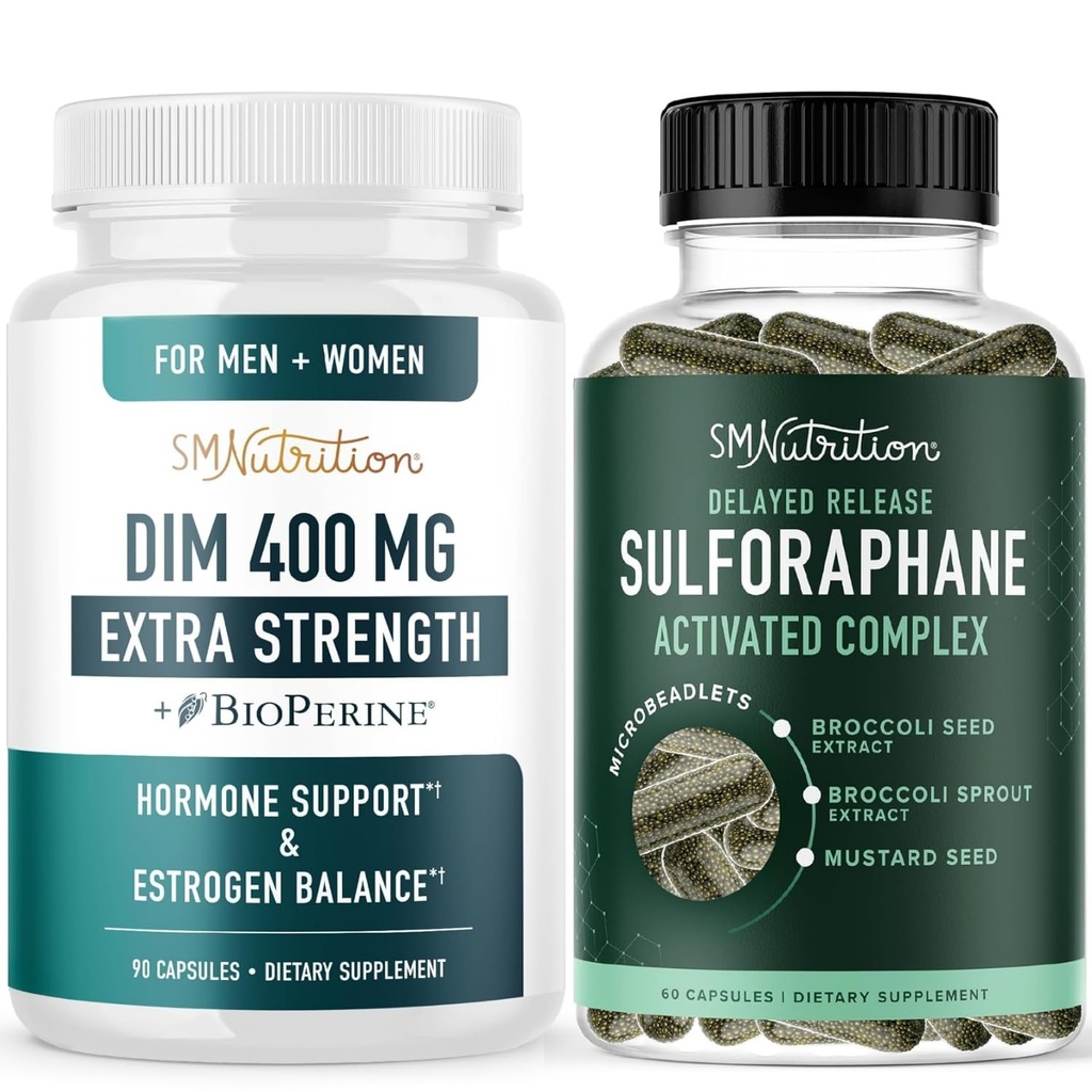 Sulforaphane Complex & 400mg DIM täiendus tõhustatud östrogeeni tasakaalu naistele | Advanced Microbeadlet Hormone Balance Supplement (60 Servings) koos ekstra tugevus DIM (90 Servings)