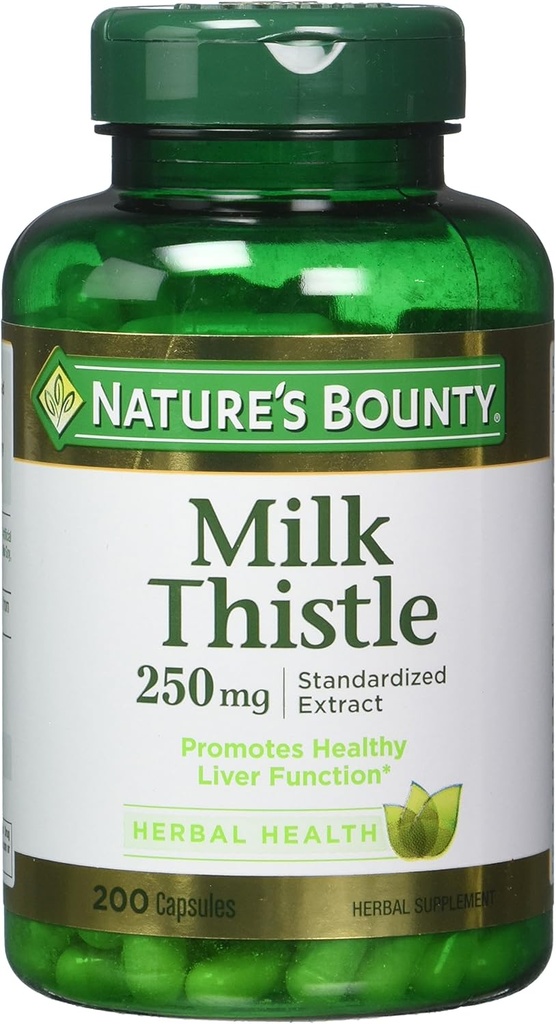 Nature's Bounty Milk Thistle 250 mg kapslid 200 ea (pakk 2)