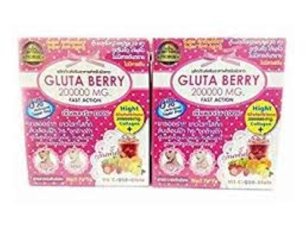 2Box Gluta Berry 200000 mg Jook PUNCH naha toit Vähendage freckles Valgendamine Naha Kiire tegevus 10pcs. / Box. ...