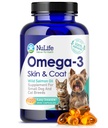 Omega 3 kalaõli väikestele koertele ja kassidele - lemmiklooma kalaõli lisand koos DHA ja EPA rasvhapetega tervislikule nahale ja karvale - parandab kuivamist ja leevendab kuiva, sügelevat nahka - 500 mg - 120 kapslit