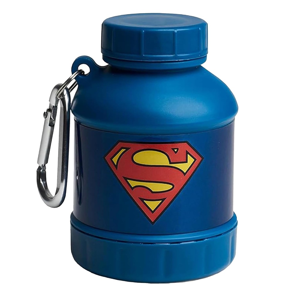 Smartshake Justice League Whey2Go Superman Protein Powder Storage Container 50g – BPA Free Shaker Bottle Funnel for Whey Protein Powder + Protein Shakes 110ml, DC Comics Superman Kingitused meestele