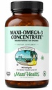 Maxi Health Omega 3 täiendus - Omega-3 kalaõli kontsentraat - EPA / DHA rasvhapete kõrgem potentsiallikas - süda, aju ja liigeste tervis - Kosheri sertifitseeritud looduslikud püütud kalad - 90 taimetoitlast