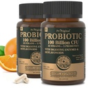 Probiootikumid Prebiootikumidega meestele ja naistele - 35 tüve Orgaaniline probiootikum 100 miljardit CFU soolestiku ja seedetrakti tervise jaoks, Vegan Acidophilus probiootikumid Täiendus, Non-GMO toores probiootikum 120 kapslit