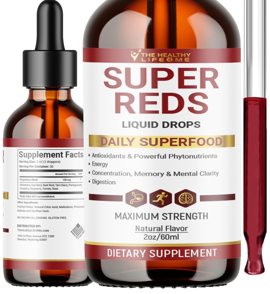 Vedelad superpunased Fütonutrient Superfood tilgad | Polüfenoole sisaldav Fütonutrientsegu | Antioksüdandid & Rohkem | Suur maitse 2oz - 30 päeva pakkumine