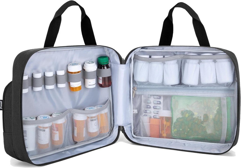 Trunab Pill Pudel Korraldaja Meditsiin Kott Ohutu Medikamentoos Reisikott retsepti, Vitamiinid, Medical Supplements Hoidmine (Bag Ainult)