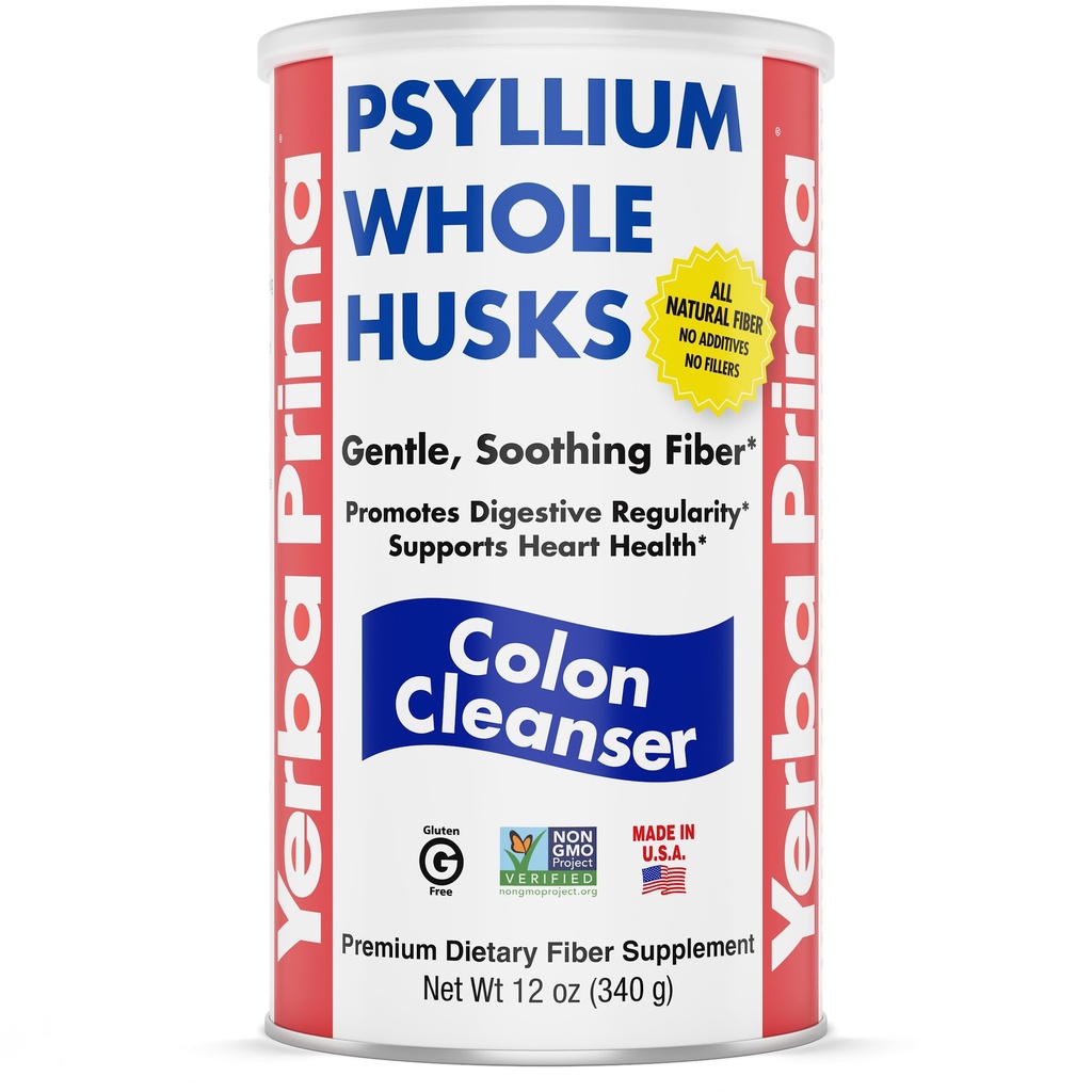 Yerba Prima Psyllium Terve Husk, 1 pudel 12 oz - Kiudainelisand, Vegan, Ei Suhkrut Või Kunstlikud Magusained, Mitte GMO, Gluteenivaba