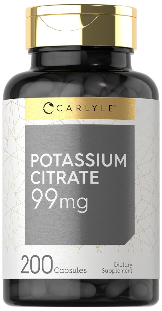 Carlyle kaaliumtsitraadi lisand | 99mg | 200 kapslit | Mitte-GMO ja Gluteenivaba