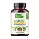 Orgaaniline Moringa Oleifera pulber & kurkumi juurepulber Blackpepper 120 kapsliga | Valmistatud orgaanilise moringa, kurkumi ja musta pipariga | Vegan, Gluteenivaba ja mitte-GMO.