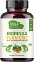 Orgaaniline Moringa Oleifera pulber & kurkumi juurepulber Blackpepper 120 kapsliga | Valmistatud orgaanilise moringa, kurkumi ja musta pipariga | Vegan, Gluteenivaba ja mitte-GMO.
