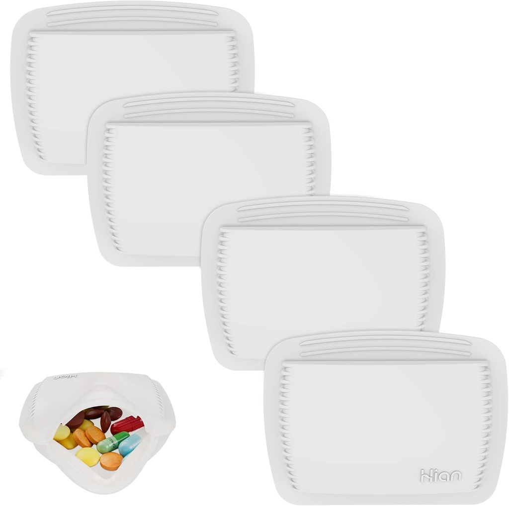 4 tükki Pill Korraldaja Korduvkasutatavad Tasku pillid Kantav avatud Pill Pouch Silicone Väike Pill Karp Pill Konteiner Pill Hoidja kotid Korraldamine Ravimid, Vitamiinid ja tabletid reisimiseks (valge)