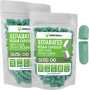 XPRS Nutra Vegan Suurus 00 Eraldatud Kapslid - 100 Count Premium Tühjad kapslid eraldatud kotid - 00 pillid Tühi DIY Täiendus (Sage Green)
