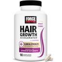 FORCE FACTOR Juuste kasvu kiirendaja multivitamiin naistele ja meestele koos lustriva, biotiini, horsetaili ja vitamiinidega A, B12, C, D & E paksemate juuste, tervema naha ja küünte jaoks, 90 kapslit