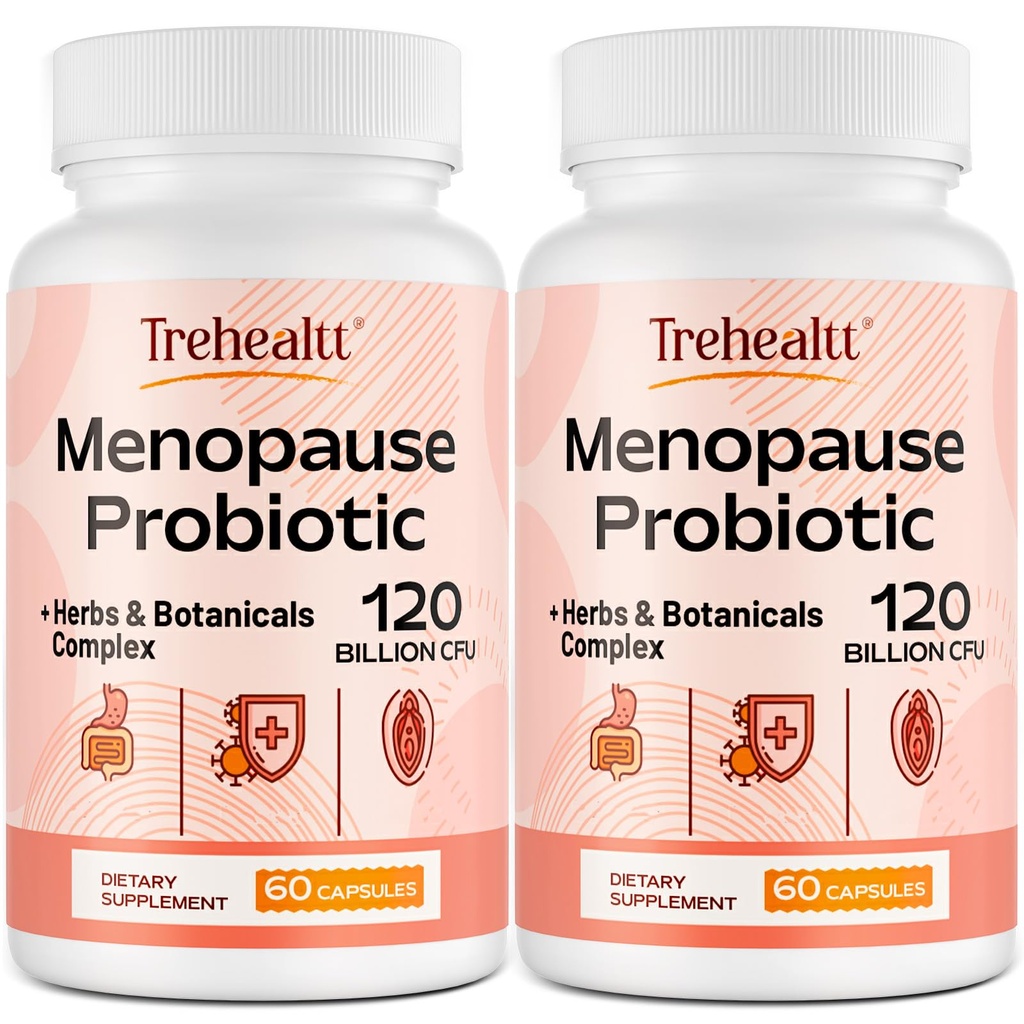 Menopausi toidulisandid naistele, 120 miljardit CFU probiootikum, 13-in-1 maitsetaimed ja botaanika kompleks, hormooni menopausi, kuuma vilgub, öine higi, meeleolu kiiged, unehäired, vegan, 120 kapslit