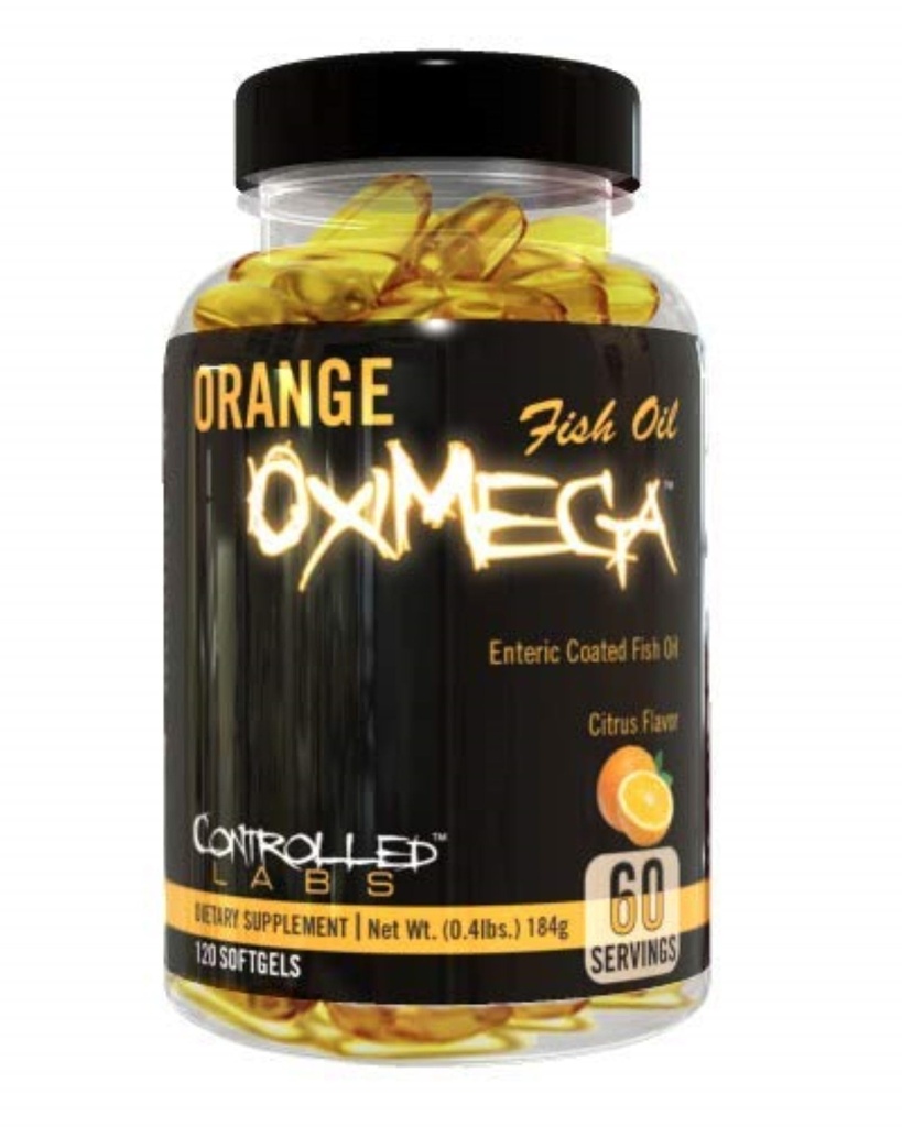 KONTROLLITUD LABS Orange Oximega Fish Oil Supplement 120 Softgels, EPA ja DHA, 2000mg Omega- 3 rasvhapped, tsitrusviljad-maitseained, Burpless Softgels