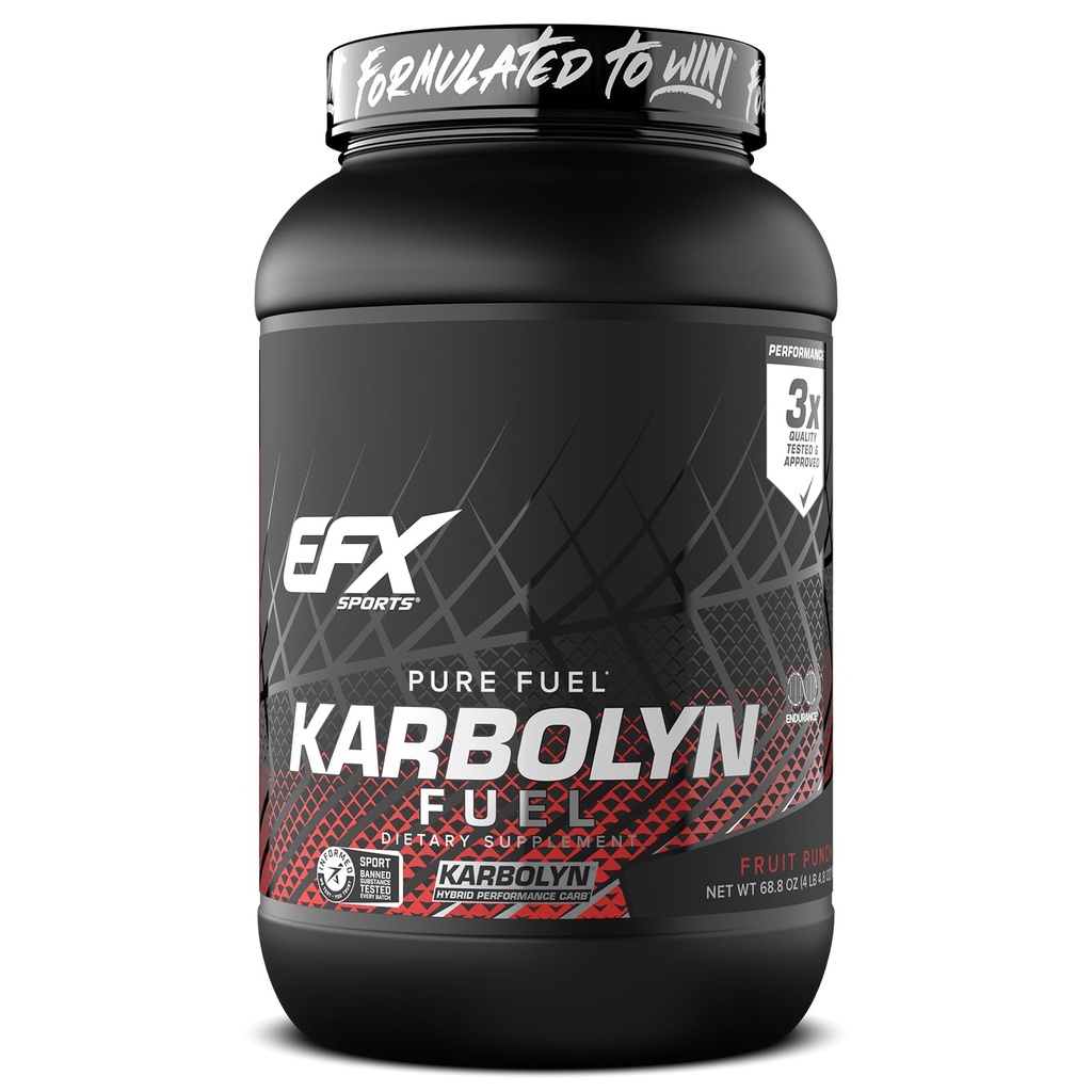 EFX Sport Karbolyn Fuel | Kiiresti imenduvad süsivesikud Pulber | Süsivesikute koormus, jätkusuutlik energia, kiire taastumine | Stimulant Free | 36 Servings (Fruit Punch)