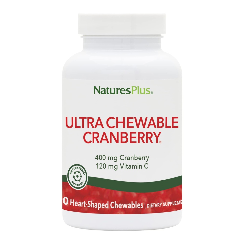 NaturesPlus Ultra näritav Jõhvikas - 90 Love Berries tabletid - edendab kuseteede tervist - mitte-GMO, gluteenivaba - 45 serveerimist