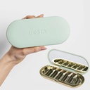Dosey 7 Day Pill Compact Travel Pill Korraldaja - Pill Case 7 pillid Komparts for Medicine Storage & Protection - Stiilne ja elegantne Ravimite Korraldaja Peegel, Salvei