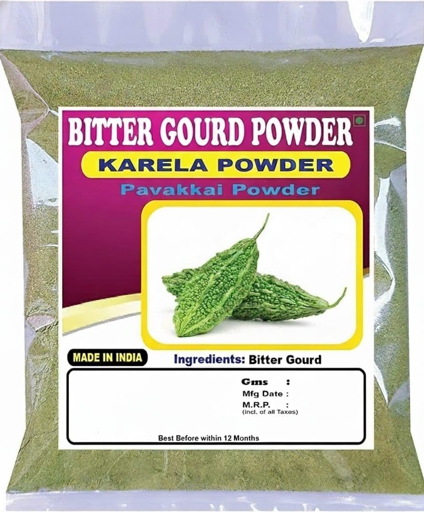 3V Bitter Gourd Powder | Karela Powder | Momordica Charantia | Pavakkai Powder | 100g, 3.53 Ounce