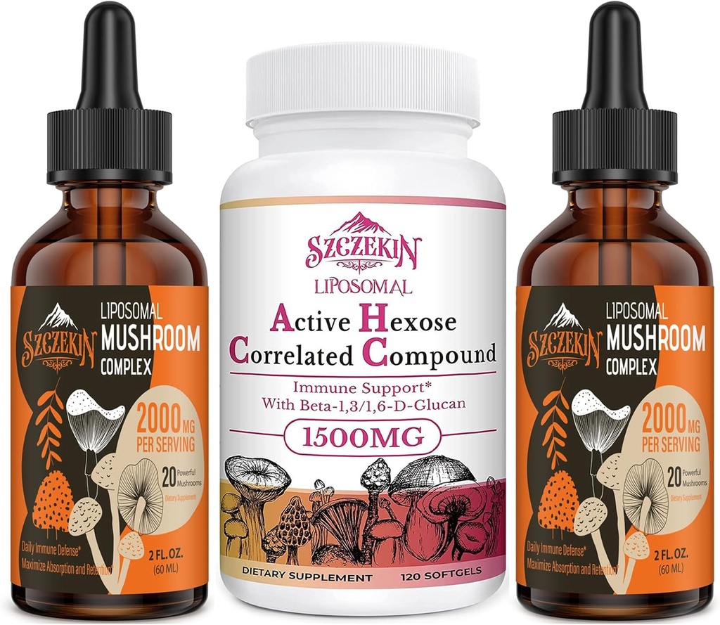 1500 MG Liposomal Active Hexose Correlated Supplement 120 SoftGels Bundle koos 2000 MG Liposomal Seenekompleks langeb 60 Servings