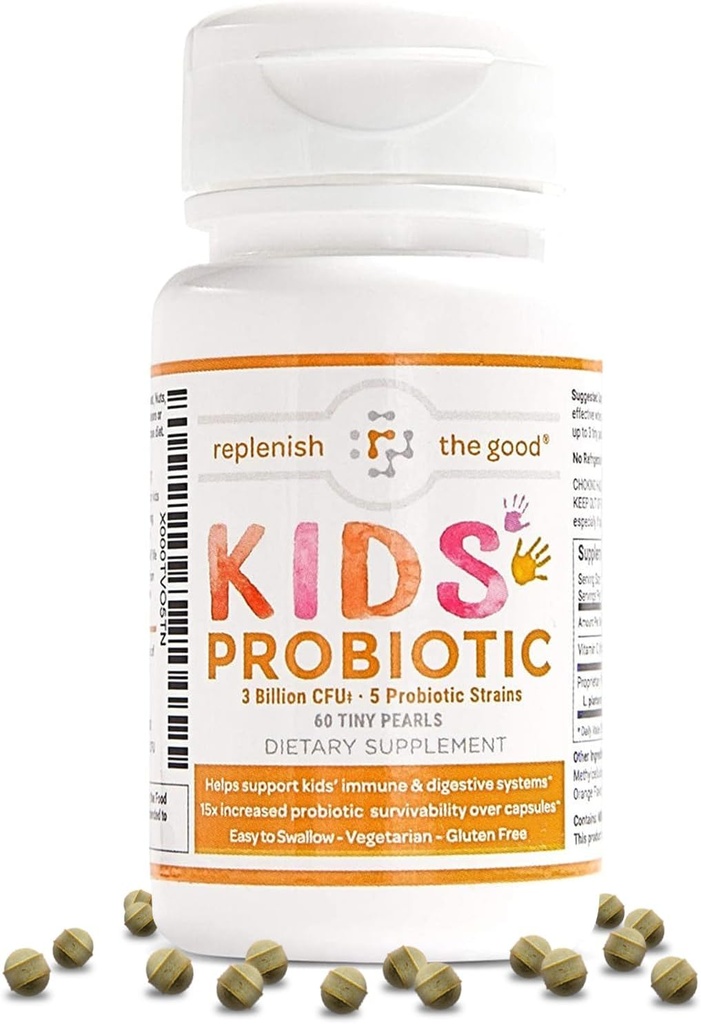 Lapsed Vegan Probiootikumid, 60 Tiny Pearls - Antibiootikumide Taastamine - Aitab Toetada Laste Immuunsüsteemi Ja Seedetrakti - 15x Tõhusam Kui Kummid - Suhkruvaba, Lihtne Neelata