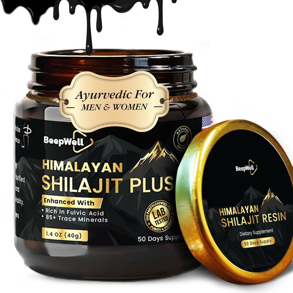 Puhas Himaalaja orgaaniline Shilajit vaigu ekstrakt meestele ja naistele - 100% looduslik Ashwagandha Black Pepper Shilajit vaik meestele Naised Kulla Ayurveda, Fulvic Acid 85 + Trace Minerals, 50 Servings, 40 Grams