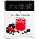 ProtiFit - kõrge valgusisaldusega puuviljamaitseline pulberjoogisegu, 15 g valku, madala kalorsusega, suhkruvaba, ideaalse valguga ühilduv, 7 serveerimist kasti kohta (Berry Blast)