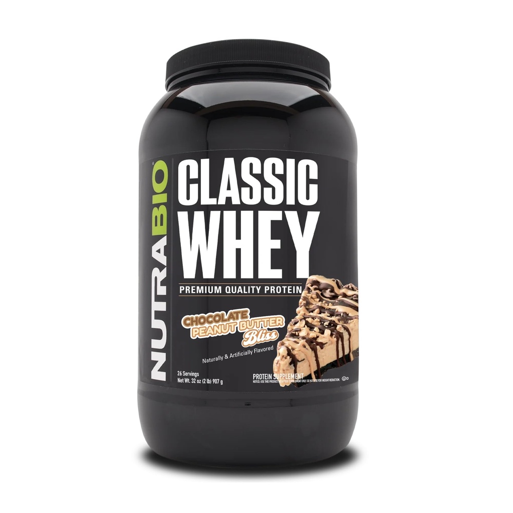 NutraBio Classic vadakuvalgu pulber - täisspektriga aminohappe profiil - ei täida, kunstlikud värvid, säilitusained - madal glükeemiline indeks - (šokolaadi maapähklivõi, 2 naela)