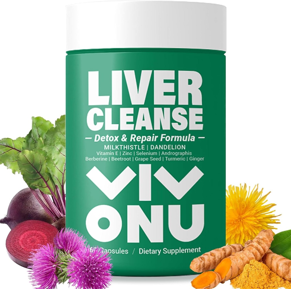 VivoNu piimaohakas Silymarin & Dandelion Juur Maksa tervisetoetus, antioksüdantide tugi, detox (60 kapslit / 1 pudel)