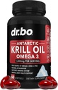 Krill õli Omega 3 500mg - Antarktika krillõli 1000mg Softgels Kapslid EPA, DHA, Astaksantiin, Fosfolipiidid - Omega 3 rasvhapete täiendused, looduslikud puhtad toidulisandid naistele ja meestele - 60 Softgels