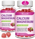 Kaltsium Magneesium Tsink Kummid Vitamiin D3 & K2, Suure imendumisega Magneesium Glütsinaat Kaalium Immuunseks ja rahulikuks meeleoluks, Viinamarjamaitse 120 Kummid