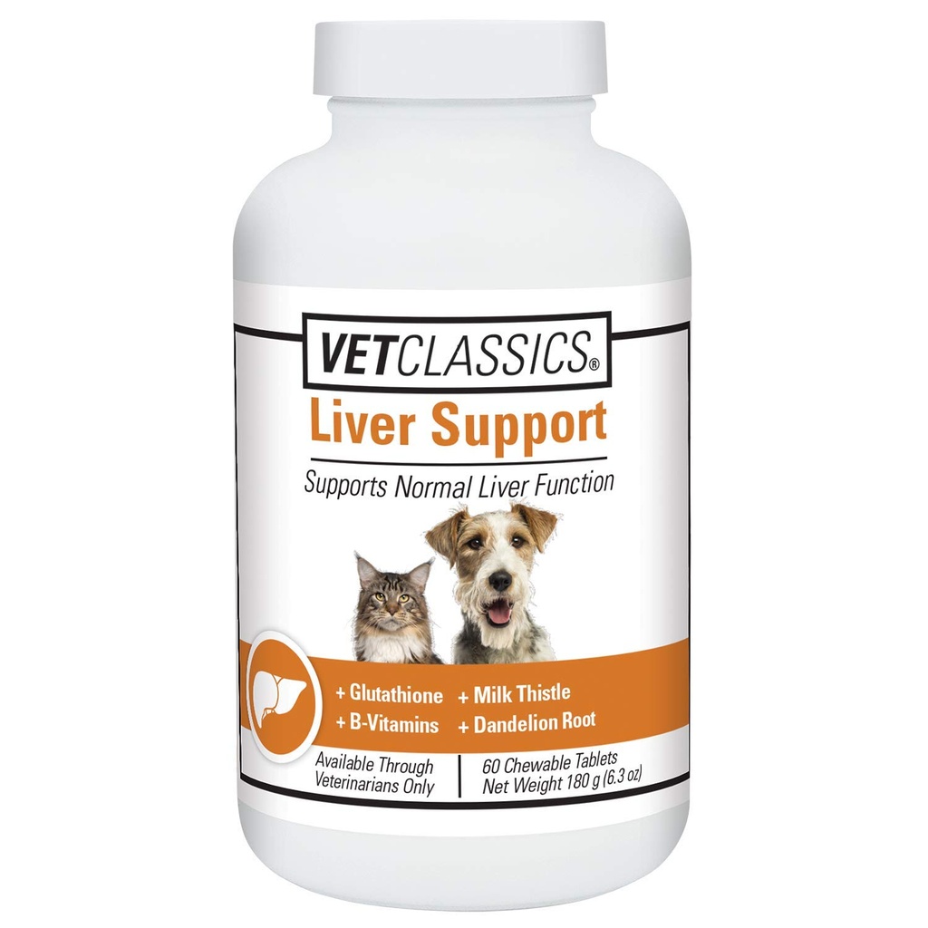 Vet Classics Maksatoetus Lemmikloomade Terviselisa koertele, kassidele - Maksafunktsioonid - B-vitamiinid, glutatioon, piimaohakas - pehmed tabletid, närimised - 60 närimistabletti