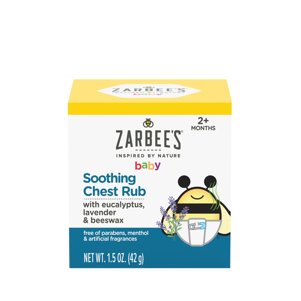 Zarbee Baby rahustav Chest Rub Eucalyptus & Lavendel, Petroleum-Free ohutu ja tõhus valem, 1,5 Ounce