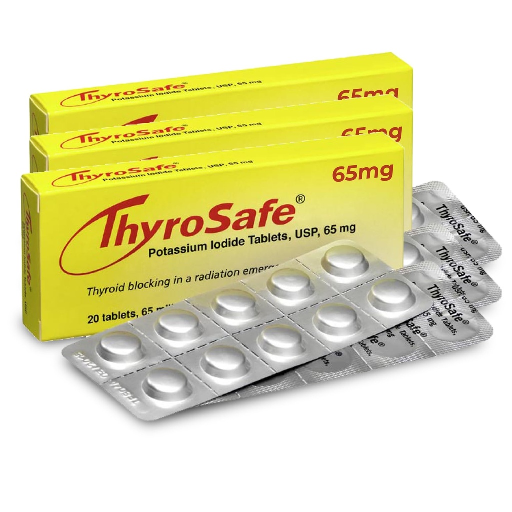 65mg kaaliumjodiidi tabletid (60 pakendit) - kaitseb teie kilpnääret tuumakiirguse eest