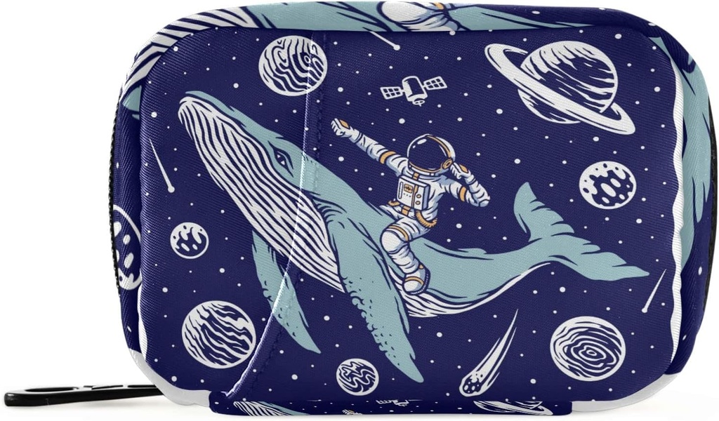 Galaxy Vaala Astronaut Pill Box 7 päeva Pill Case Travel Pill Korraldaja kott Zipper Portable Weekly Case Kompaktne suurus Vitamiini täienduse hoidja