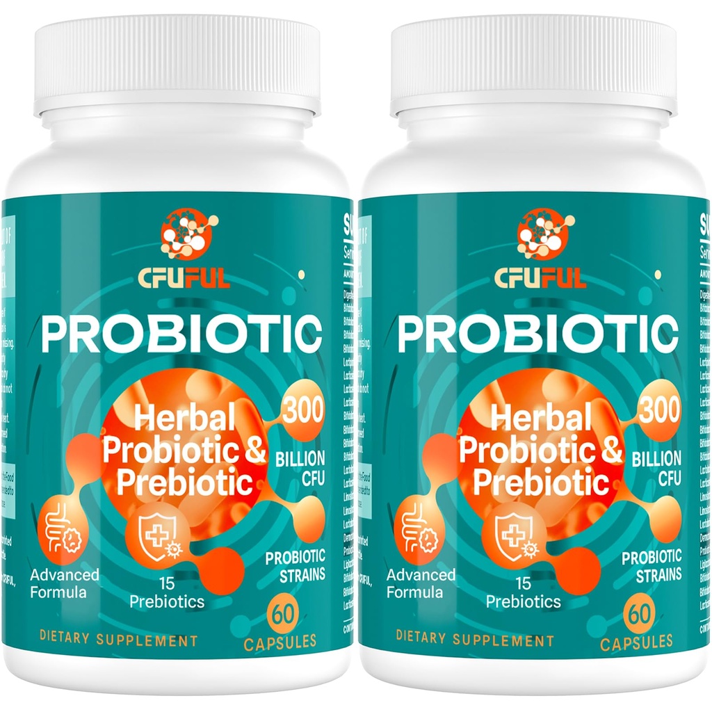 Probiootikumid naistele ja meestele - 300 miljardit CFU, 24 tüve probiootikumid + 15 orgaanilised maitsetaimed Prebiootikumid Blend, üldine seedetrakti tervis, immuunsüsteem, kõhukinnisus ja Bloating, riiulil stabiilne - 4 kuu pakkumine