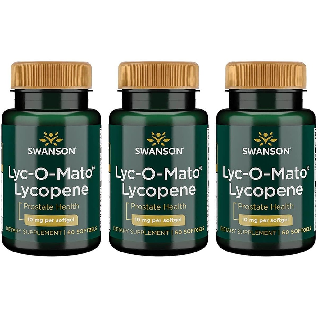 Swanson Lyc- O- Mato Lycopene 10 Milligrams 60 Sgels (3 Pack)