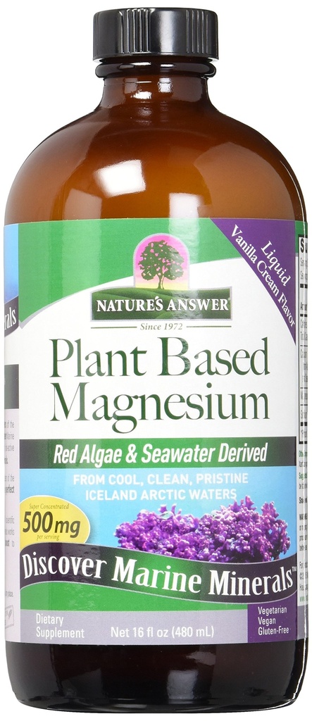 Nature's Answer Marine-Based Vedel Magneesium 16-Ounces | Multi-Mineral Complex | Varustab 72 Trace Minerals | Kunstlike maitsete või säilitusainete puudumine | Ühekordne arv