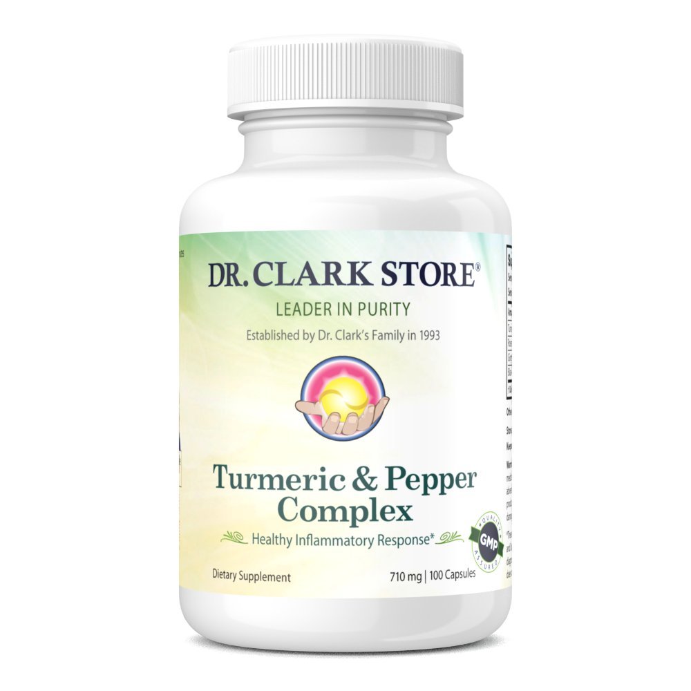 Dr Clark Store Turmeric & Black Pepper Extract - 710mg, 100 kapslit, immuunsüsteemi tugi, antioksüdant, seedetrakti tervise täiendus täiskasvanutele