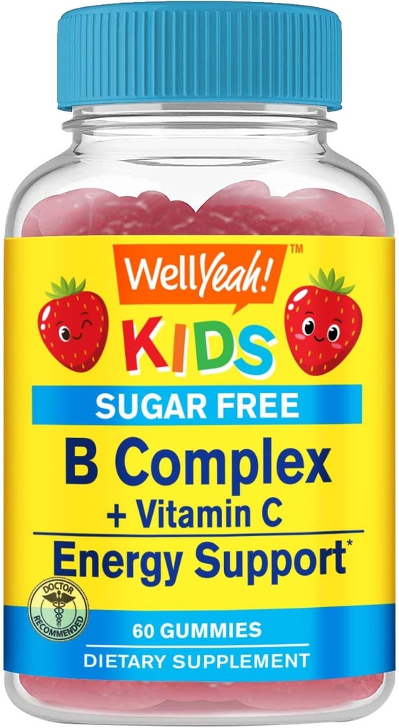 Well yeah Kids B-vitamiini kompleks suhkruvabad kummid | C-vitamiini, foolhappega | immuunsus ja energiatoetus | Maasikamaitse | 60 krahv