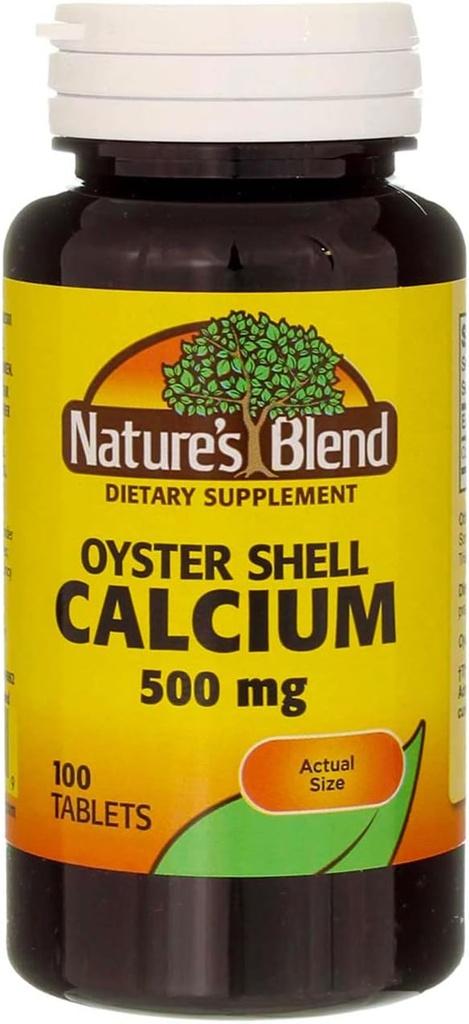 Nature's Blend Oyster Shell Calcium 500 mg Tablets - 100 ct, Pack of 2